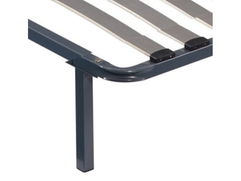 Marion - sommier noir cadre a lattes renforcé et soutien réglable + pieds 70x190 x 29 cm en metal - montage rapide et facile - epaisseur du metal +- 1,2 mm 17 lattes en 9mm CADRE A LATTE MARION - Conforama C