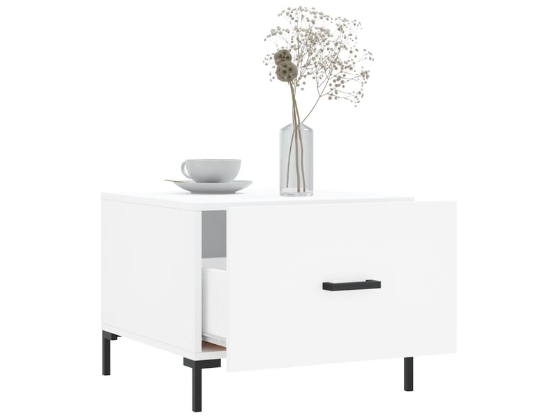  Table basse - table de salon - table à thé blanc 50x50x40 cm bois d'ingénierie  - Conforama D