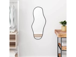 Miroir  à fixer coloris noir <strong></strong>  <strong></strong> - 80 cm x 35 cm