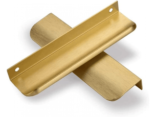 Jeu de poignées invisibles pour meubles de cuisine dorées poignée de cuisine en or brossé poignée de tiroir en laiton brossé alliage d'aluminium