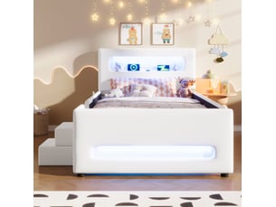 Lit simple 90x200 cm OKWISH coloris blanc