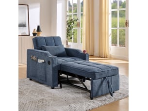 Fauteuil convertible  TCQPZ Tissu bleu