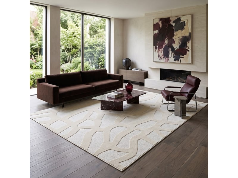  Tapis relief graphique écru 160x230  - Conforama A