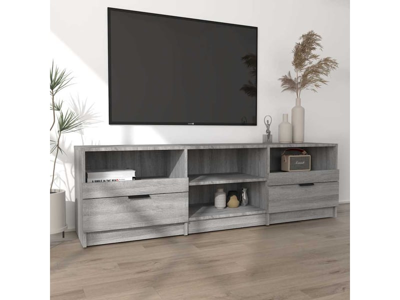  Meuble tv - banc tv - meuble de rangement sonoma gris 150x33,5x45 cm bois d'ingénierie  - Conforama C