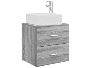 Vanité de lavabo mural, meuble de rangement sonoma gris 49.5x41x63 cm shl6350