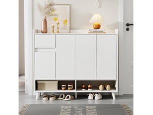 Buffet 4 porte(s)  1 tiroir(s) <strong>DESMIU</strong> <strong>4071298120332</strong> - 120 cm coloris blanc 