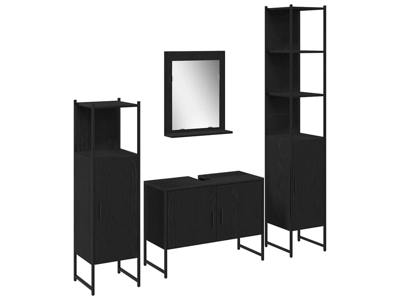  Ensemble de mobilier de salle de bain 4 pc noir cf64529  - Conforama A