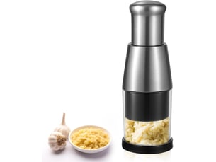 Hachoir à ail pressé manuel en acier inoxydable - mini hachoir compact - rapide et pratique - durable - pour les amateurs de nourriture et le personn
