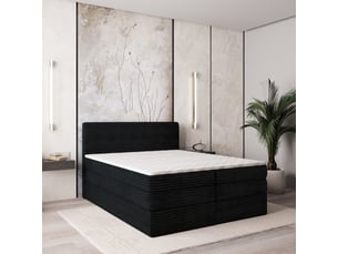 Lit avec rangement 180x200 cm <strong>MASSENO</strong> <strong></strong> coloris noir