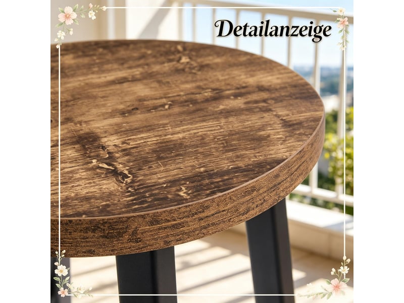  Lot de 2 tabourets de bar avec repose-pieds, coloris noir et vintage T5828P516653 - Conforama E