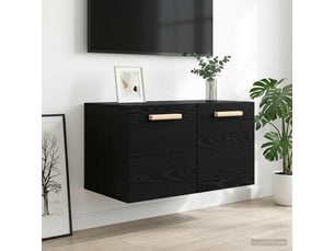 Meuble mural, meuble de rangement salon chêne noir 60 x 36,5 x 35 cm bois d'ingénierie