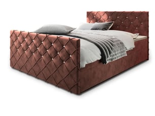 Lit avec rangement 180x200 cm <strong>MASSENO</strong> <strong></strong> coloris rose
