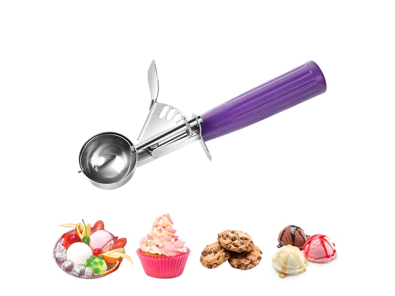 Cuillère à glace 40 mm, cuillère à biscuits, cuillère à glace avec gâchette et poignée confortable pour boule à glace, pâtisserie, boule à melon - Conforama A