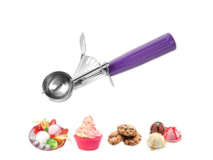 Cuillère à glace 40 mm, cuillère à biscuits, cuillère à glace avec gâchette et poignée confortable pour boule à glace, pâtisserie, boule à melon
