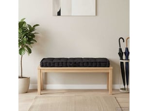 Coussin de plancher de palette, coussin d'assise coton 120x80x10 cm noir cf55519