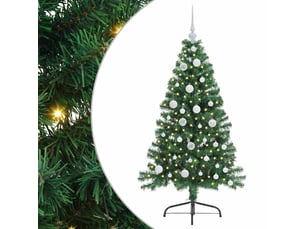 Sapin de noël artificiel, arbre de noël pré-éclairé vert 120 cm pvc shl4071