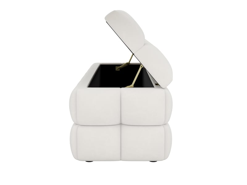  Banc coffre 120x40x40 cm beige clair rembourré avec grand espace de rangement  - Conforama E