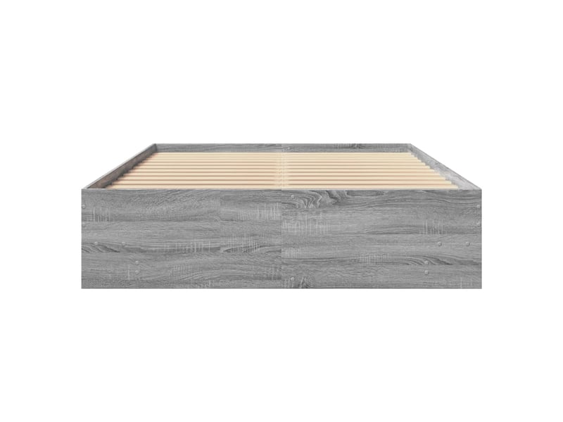  Lit double- lit adulte -  cadre de lit sans matelas sonoma gris 135x190 cm  - Conforama D