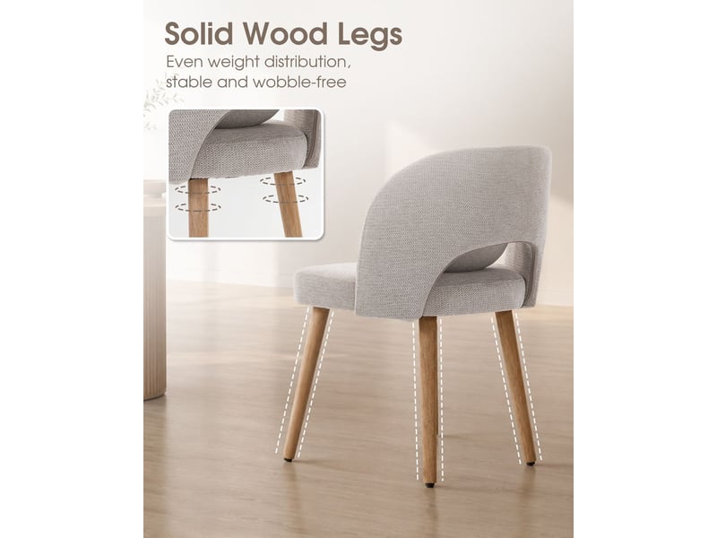  Lot de chaises 2 chaises chaise repas coussin inclus structure en bois revêtement rembourré  - Conforama D