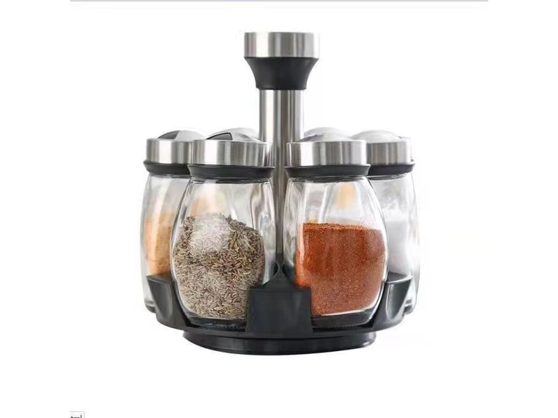  Porte-épices en pots de verre 6 rotatif 360°15x17.5cm  - Conforama A