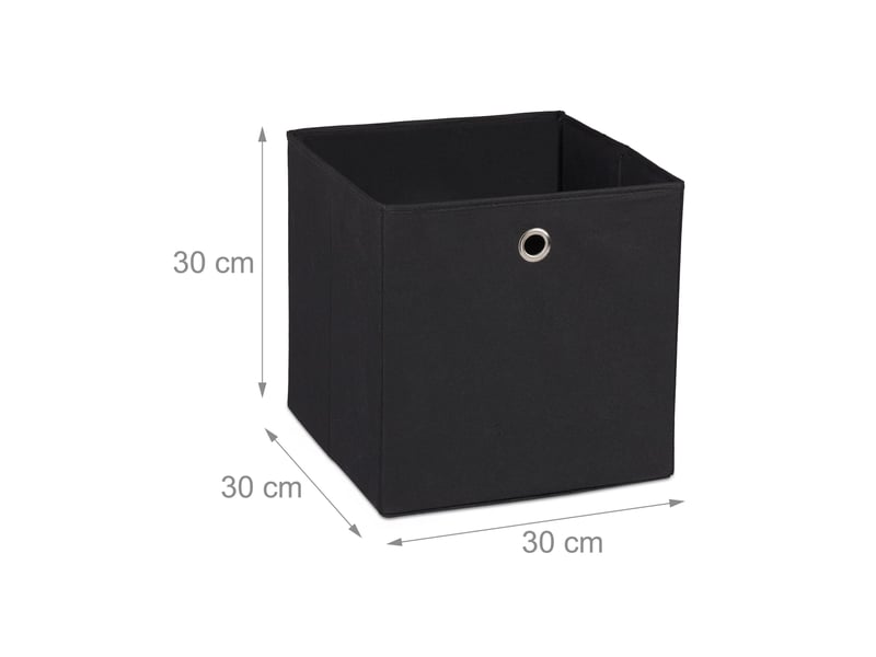  Lot de 4 bacs de rangement pliables pratiques chambre salon 30 x 30 x 30 cm en tissu gris 13_0014533  - Conforama B