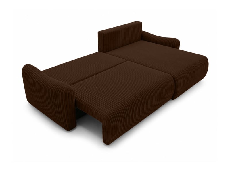  Apoline - canapé d'angle réversible convertible 4 places avec coffre en velours côtelé  - Conforama C