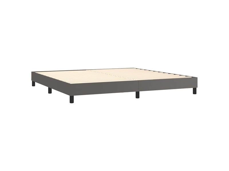  Lit double- lit adulte -  cadre de lit à lattes gris 200x200 cm similicuir  - Conforama C
