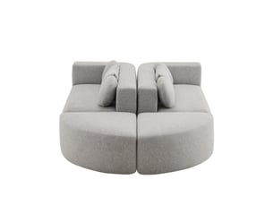 Canapé modulable convertible 4 places en tissu gris, livré compressé sans montage pour le salon