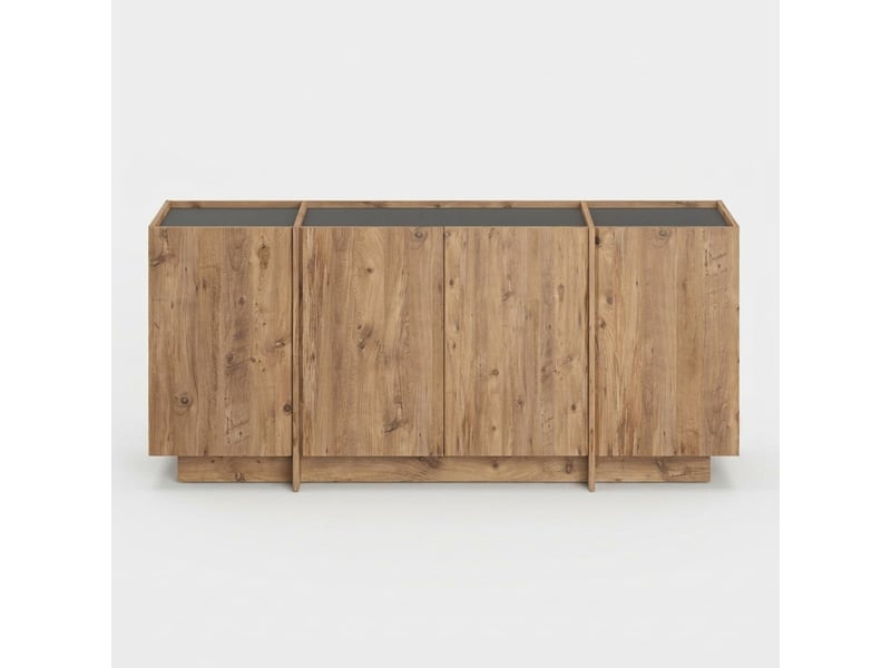 Buffet de salon 4 portes avec étagères et fermeture douce dorma - bois neutre - Conforama C