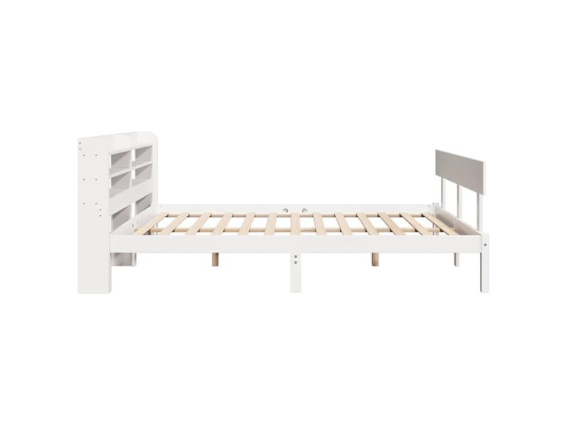  Lit double- lit adulte -  cadre de lit sans matelas blanc 135x190 cm bois de pin massif  - Conforama D
