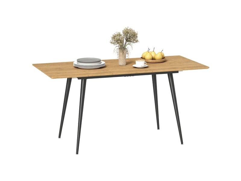  Table de salle à manger extensible, table pouvant accueillir de 6 à 8 personnes, table de cuisine avec pieds en acier massif  - Conforama A