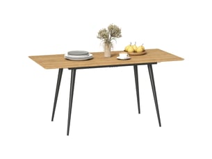 Table de salle à manger extensible, table pouvant accueillir de 6 à 8 personnes, table de cuisine avec pieds en acier massif