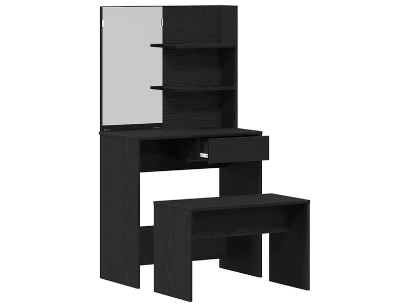  Ensemble de coiffeuse 2 pcs chêne noir 74,5x40x141 cm  - Conforama E