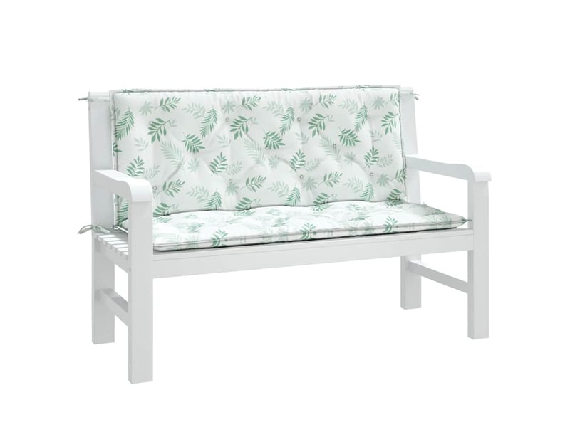  Lot de 2 coussins de banc de jardin, coussins d'assise motif de feuilles tissu cf58668  - Conforama D