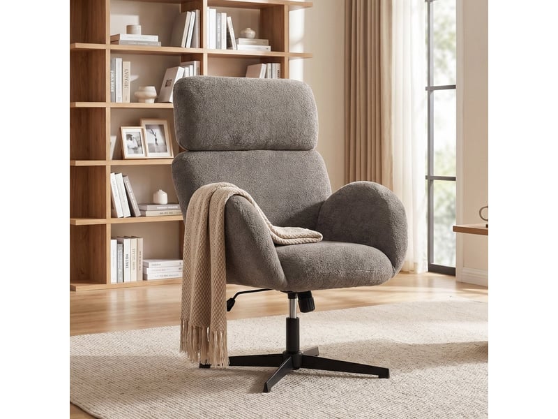  Fauteuil de bureau amson ergonomique velours gris  - Conforama B