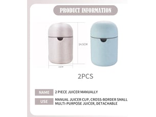 Lot de 2 presse-agrumes manuels bicolores (beige et bleu) - extracteur portable pour citron, orange et pamplemousse