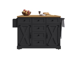 Îlot cuisine pliable, desserte mobile rabattable, 147x44-70x93 cm, charnières métal, mdf et métal, noir