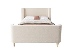Lit simple 90x200 cm ULQENI   coloris beige