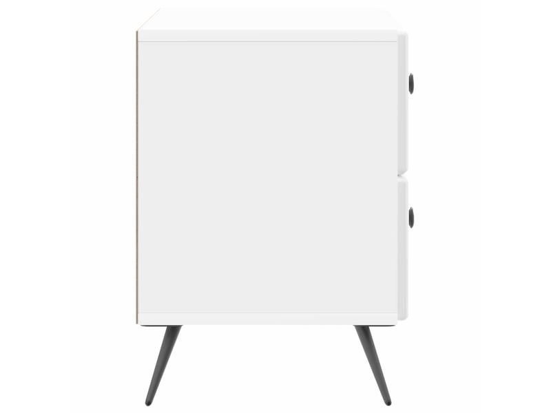  Table de chevet - cabinet de chevet - table de nuit blanc brillant 62 x 34,5 x 47,5 cm  - Conforama E
