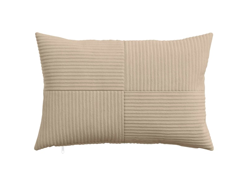 Lot de 6 housses de coussin almelo taupe 50 x 75 cm velours côtelé cf49893 - Conforama A