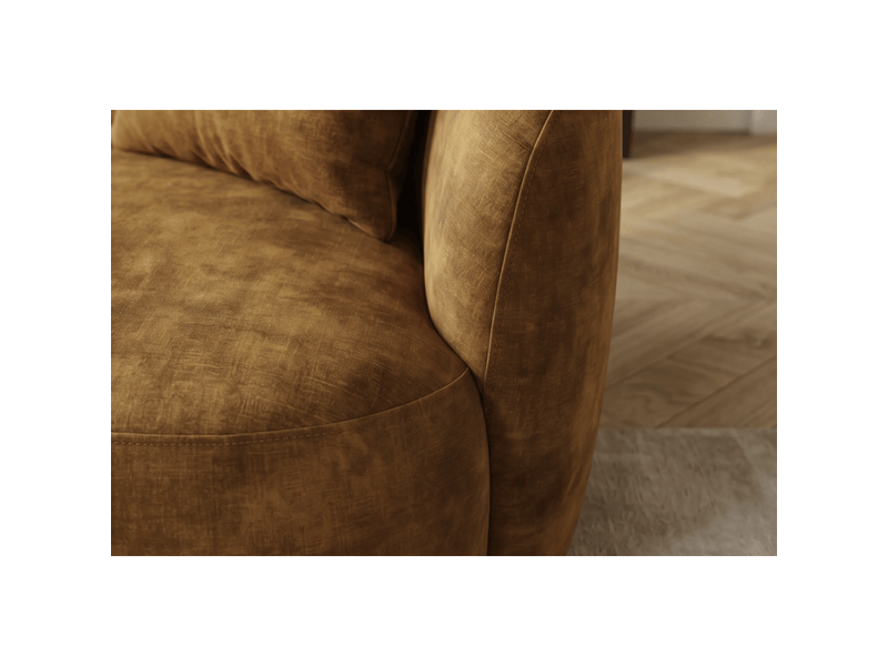  Canapé droit nyjy 2 places en velours – jaune moutarde – 178 x 67 x 70 cm  - Conforama E