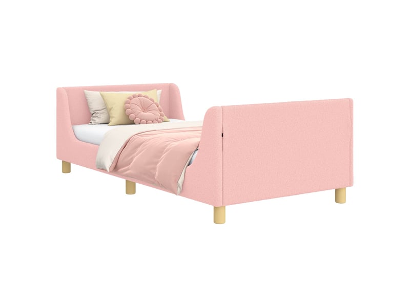 Cadre de lit pour enfants - lit jeune avec tête de lit rose 90 x 200 cm  - Conforama C