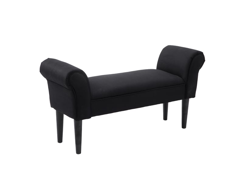  Banc de lit, design intemporel, revêtement souple, jusqu'à 130 kg, noir, 102 x 36 x 51 cm  - Conforama B