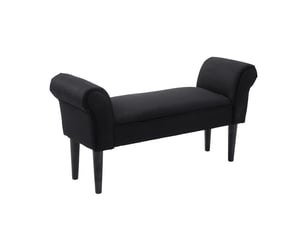 Banc de lit, design intemporel, revêtement souple, jusqu'à 130 kg, noir, 102 x 36 x 51 cm