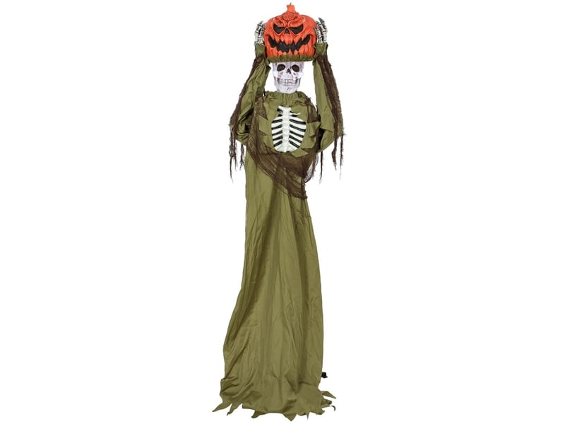Décoration halloween animée squelette citrouille 173 cm avec lumière et sons homvra - Conforama A
