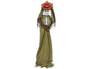 Décoration halloween animée squelette citrouille 173 cm avec lumière et sons homvra