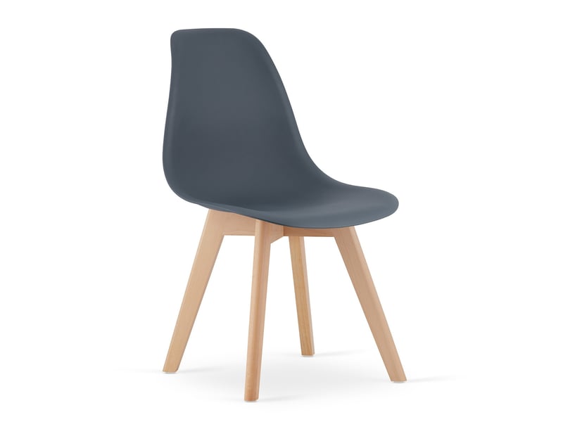  Chaise kito en polypropylène anthracite et bois de hêtre  - Conforama A