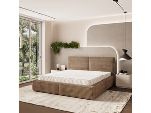 Lit coffre 160x200 cm <strong>MASSENO</strong>  <strong></strong> coloris beige