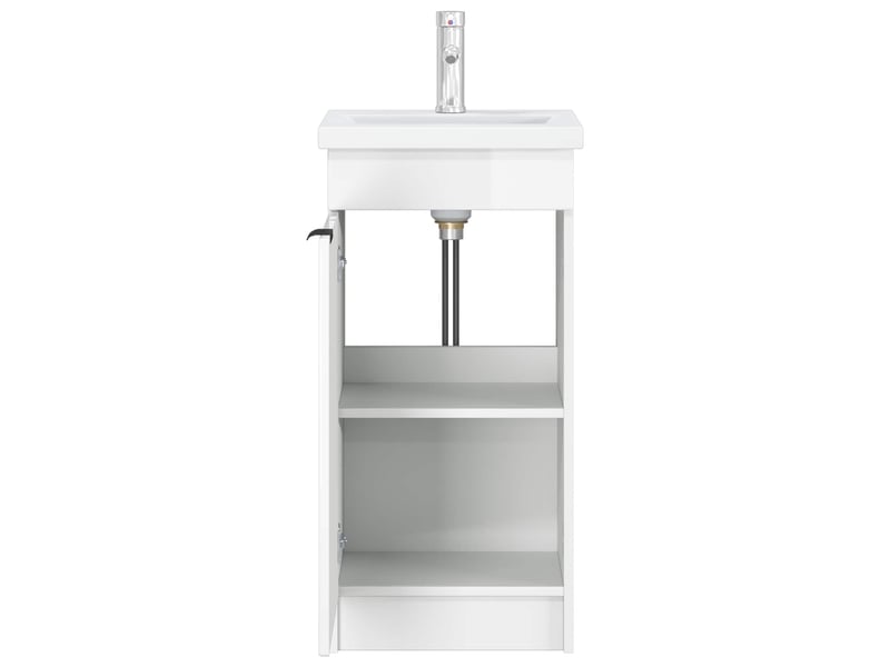  Meuble de salle de bain avec évier blanc brillant shl4165  - Conforama D