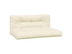 Lot de 2 coussins de palette, coussins de canapé crème tissu cf59527